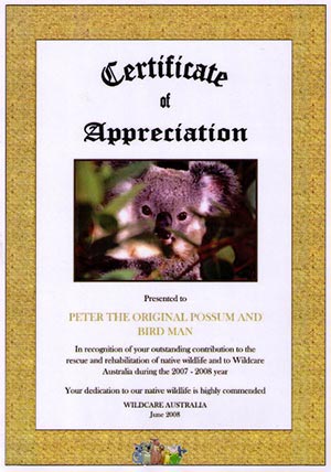 Wildlife Rescues Certificate Wildlife Rescues Certificate