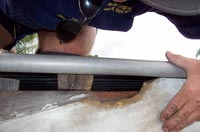 Where a possum has chewed to get into a roof Where a possum has chewed to get into a roof